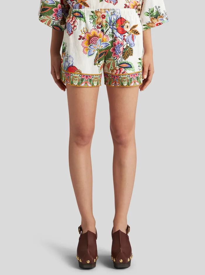 Women Multicoloured Bouquet Shorts Etro Trousers