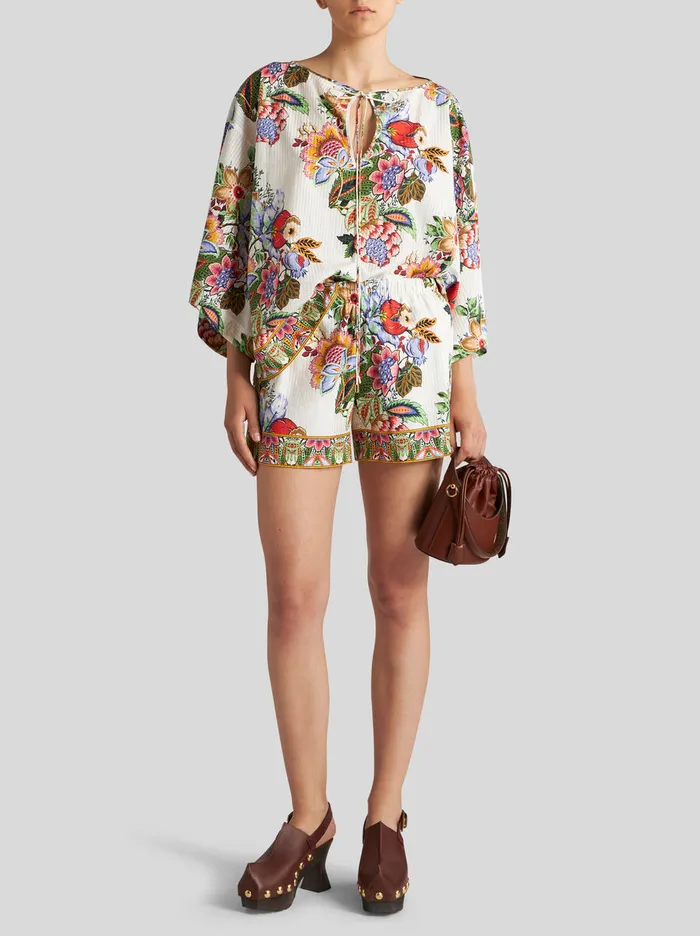 Women Multicoloured Bouquet Shorts Etro Trousers