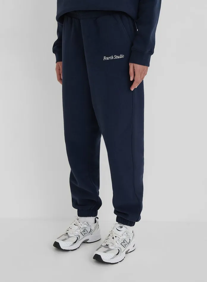 Women Navy Fourth Branded Cuffed Jogger Harley 4th and Reckless Athleisure