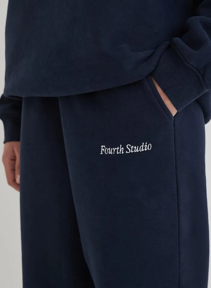 Women Navy Fourth Branded Cuffed Jogger Harley 4th and Reckless Athleisure