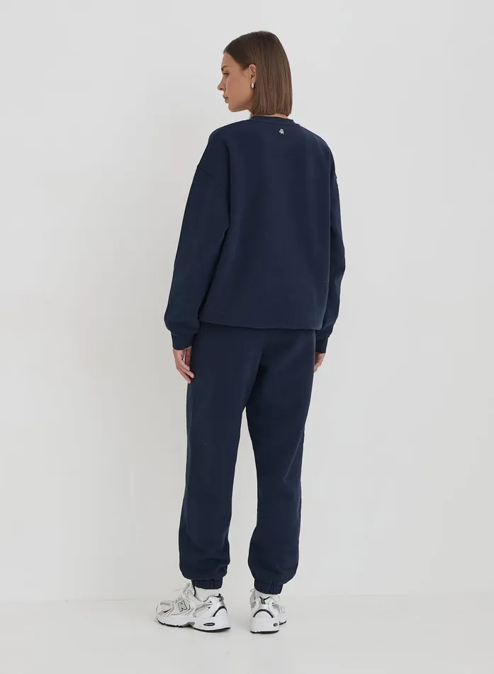 Women Navy Fourth Branded Cuffed Jogger Harley 4th and Reckless Athleisure