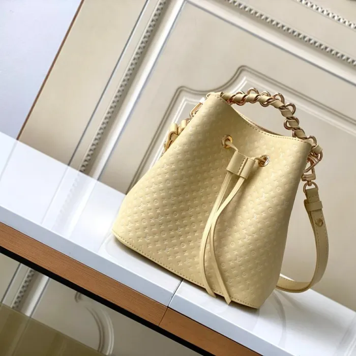 Women NeoNoe Bag Louis Vuitton Louis Vuitton M22599 Calfskin Yellow Nono BB 8211 Louis Vuitton Handbag Store