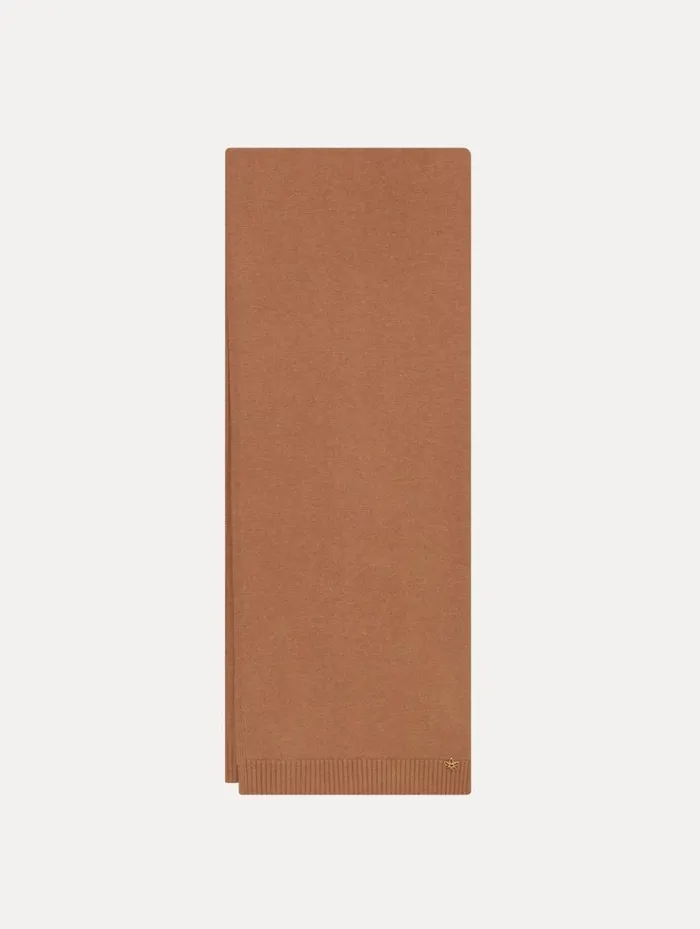 Women O Flower Cashmere Scarf Camel Oscar De La Renta Scarves