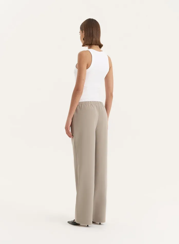 Women Olive Contrast Waistband Straight Leg Trouser Bianca 4th and Reckless Pants