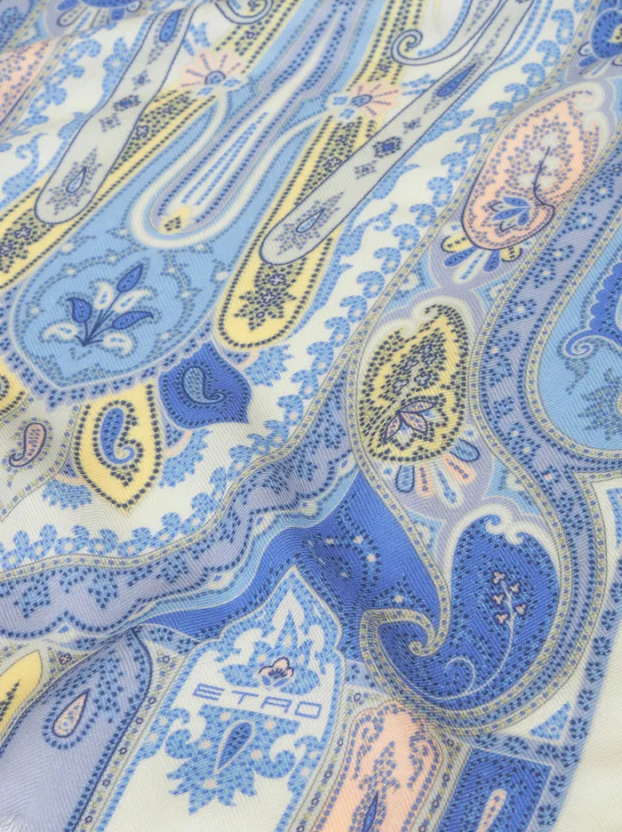 Women Paisley Silk And Cashmere Scarf Etro Scarves And Silk