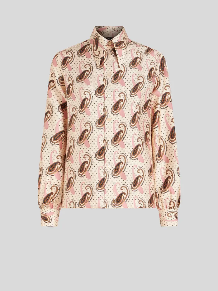 Women Paisley Silk Twill Shirt Etro Shirts And Blouses
