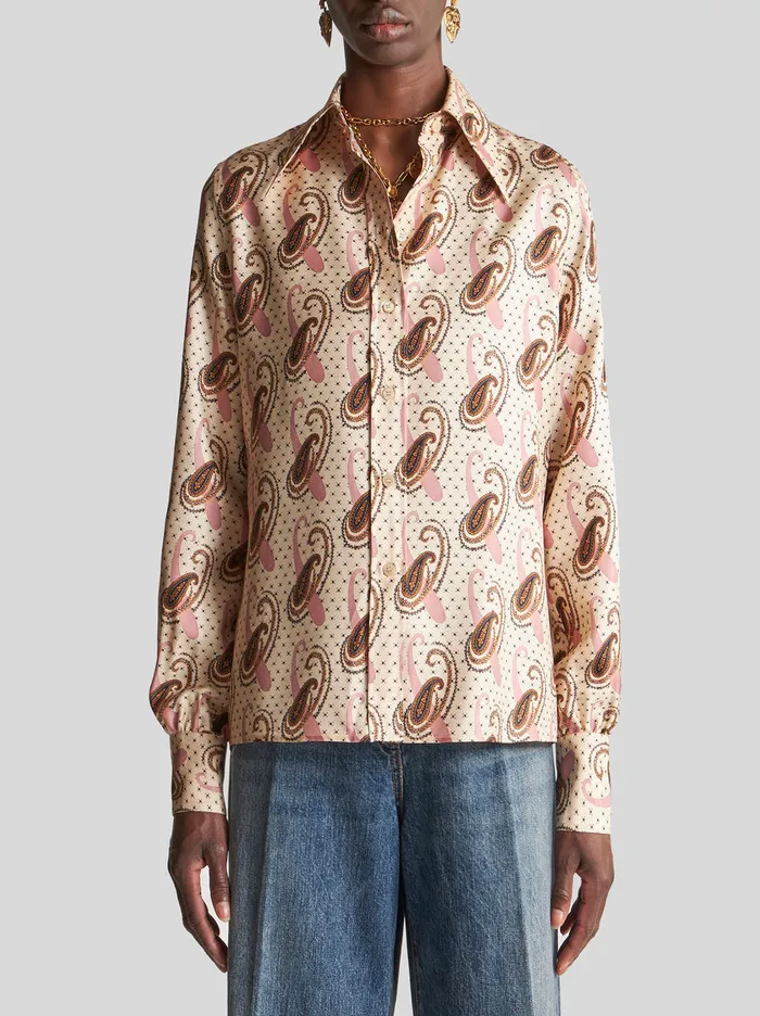 Women Paisley Silk Twill Shirt Etro Shirts And Blouses