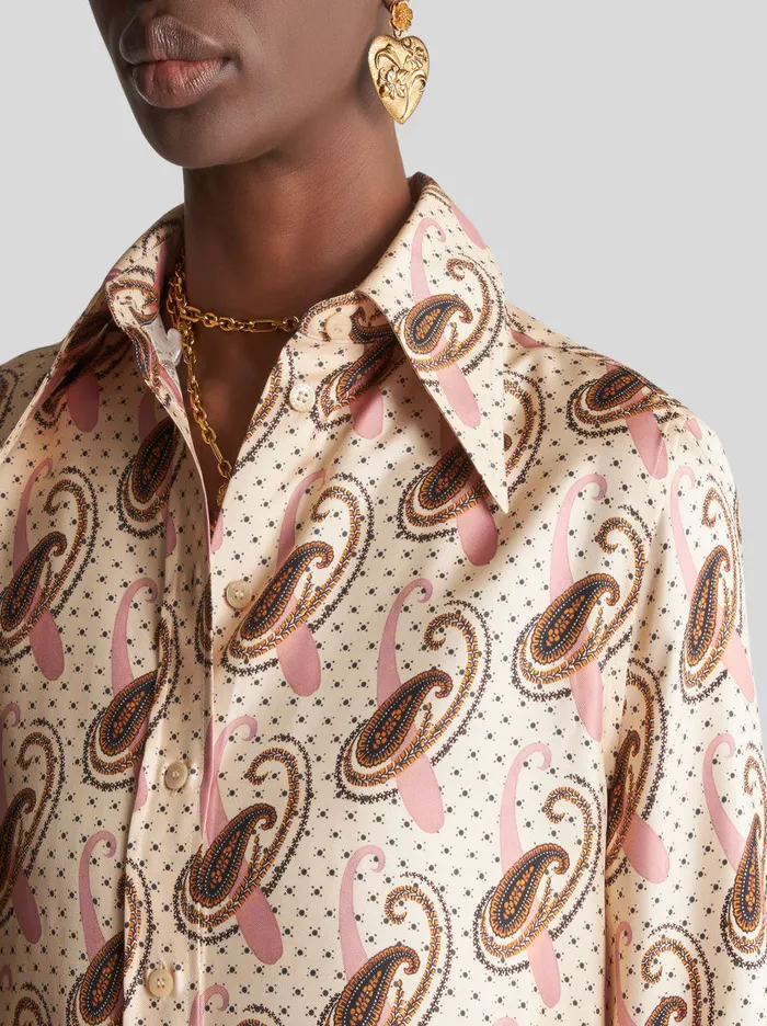 Women Paisley Silk Twill Shirt Etro Shirts And Blouses