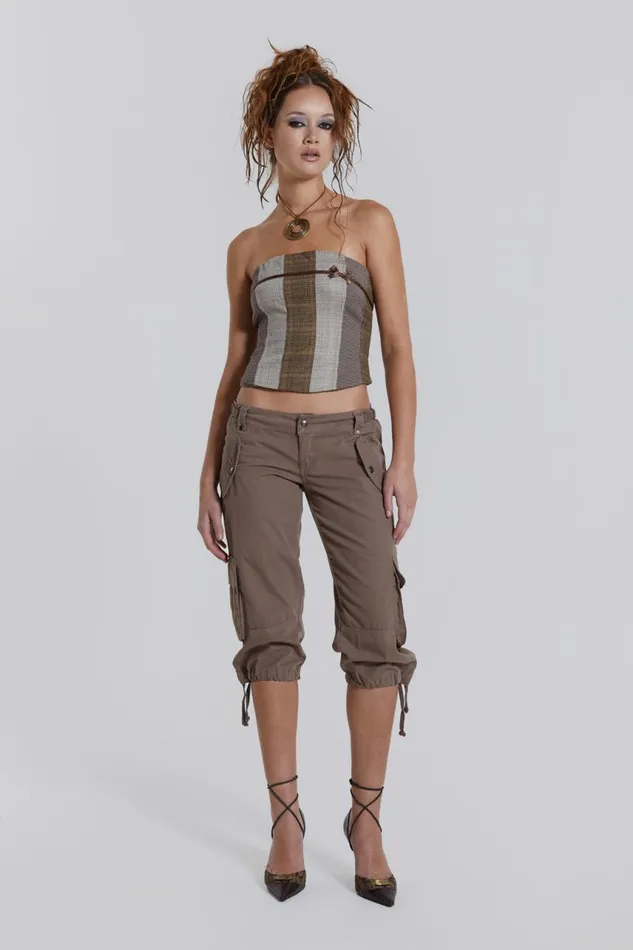 Women Panelled Ribbon Longline Corset Top Jaded London CoOrds
