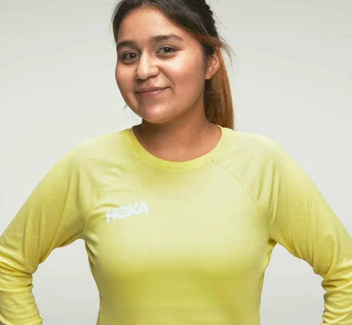 Women Performance Long Sleeve Limelight HOKA ONE ONE Tops
