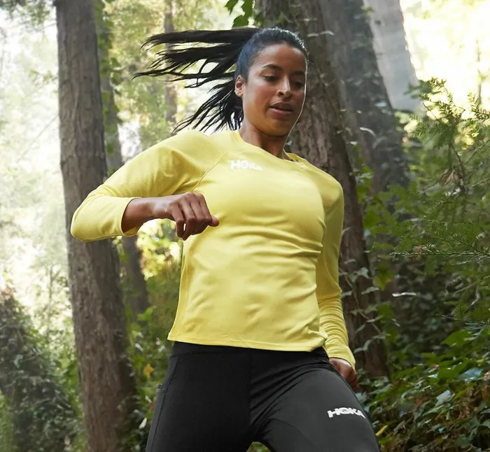Women Performance Long Sleeve Limelight HOKA ONE ONE Tops