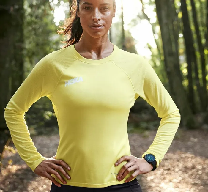 Women Performance Long Sleeve Limelight HOKA ONE ONE Tops
