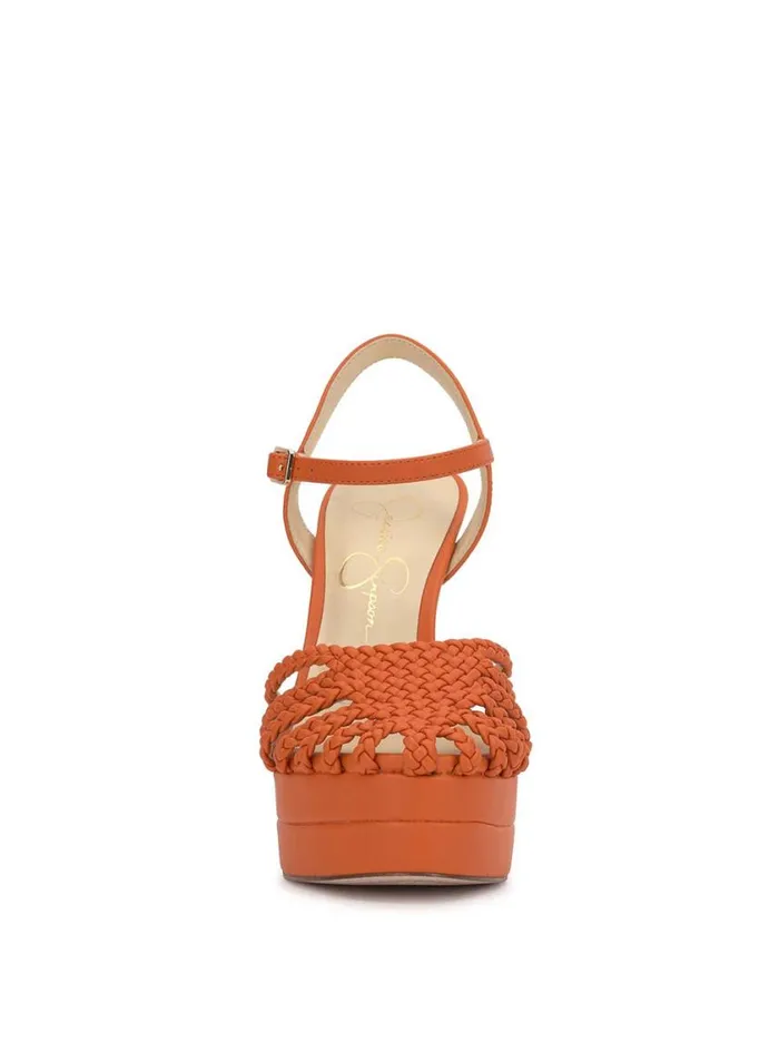 Women Platforms Jessica Simpson Inaia Braided Platform Sandal In Tangerine