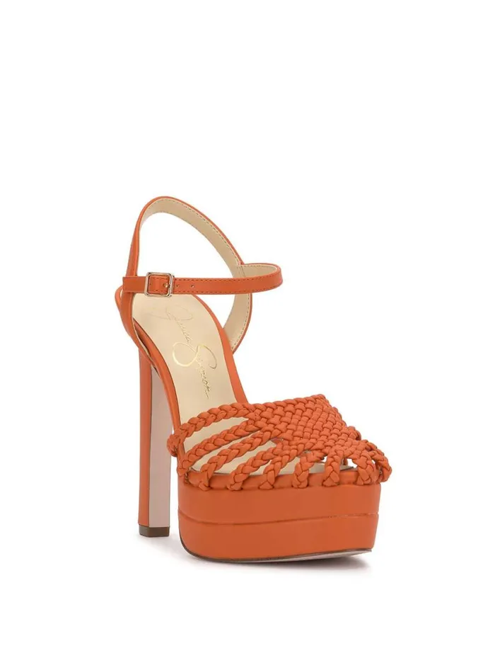 Women Platforms Jessica Simpson Inaia Braided Platform Sandal In Tangerine