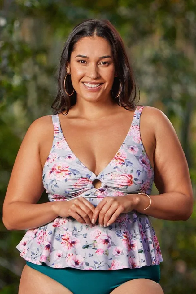 Women Plus Size and Curve Bikinis Cupshe Floral Plus Size Ruffle Tankini Top Multicolor Women Plus Size and Curve Bikinis Cupshe Floral Plus Size Ruffle Tankini Top Multicolor
