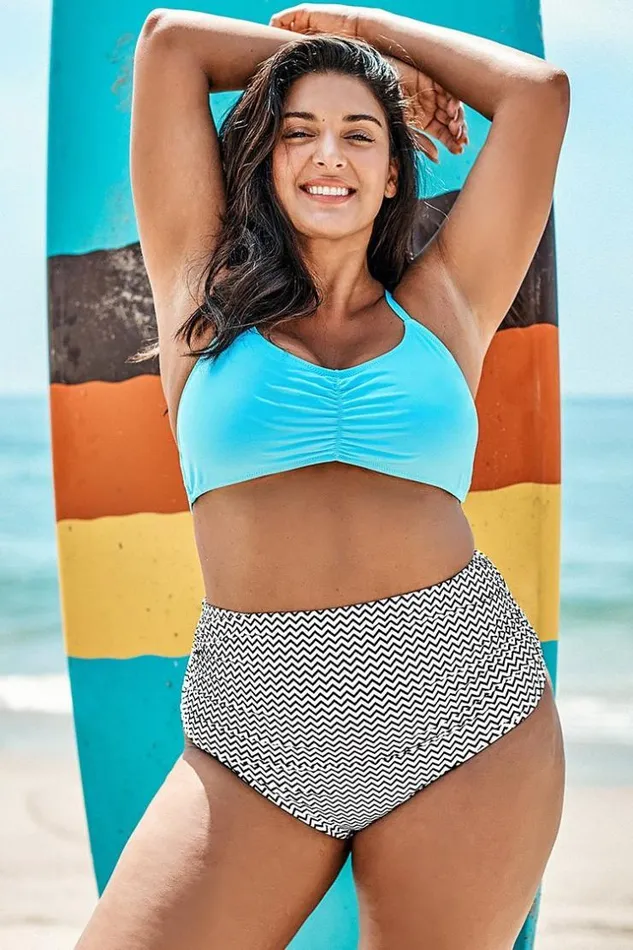 Women Plus Size and Curve Bikinis Cupshe Sky Blue And Stripe Print High Waist Plus Size Bikini Multicolor Women Plus Size and Curve Bikinis Cupshe Sky Blue And Stripe Print High Waist Plus Size Bikini Multicolor