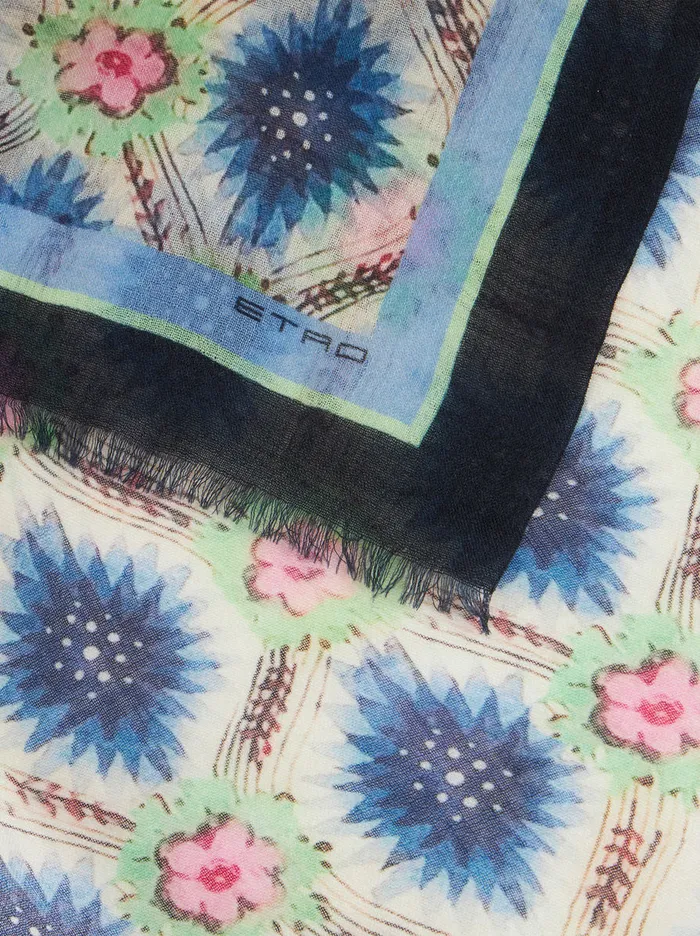 Women Printed Cashmere Scarf Etro Scarves And Silk