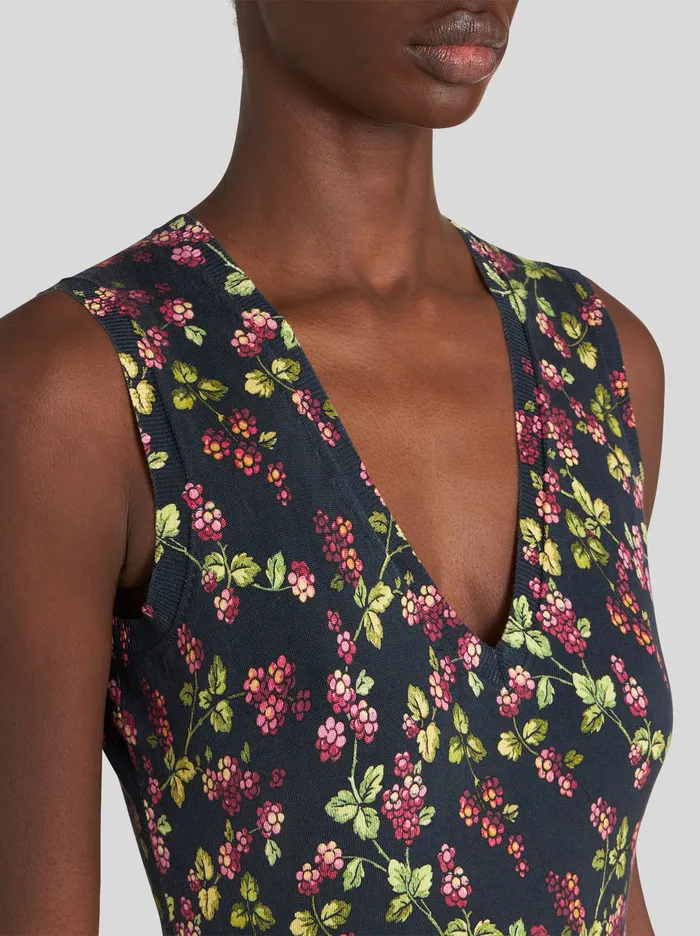 Women Printed Knitted Gilet Etro Knitwear