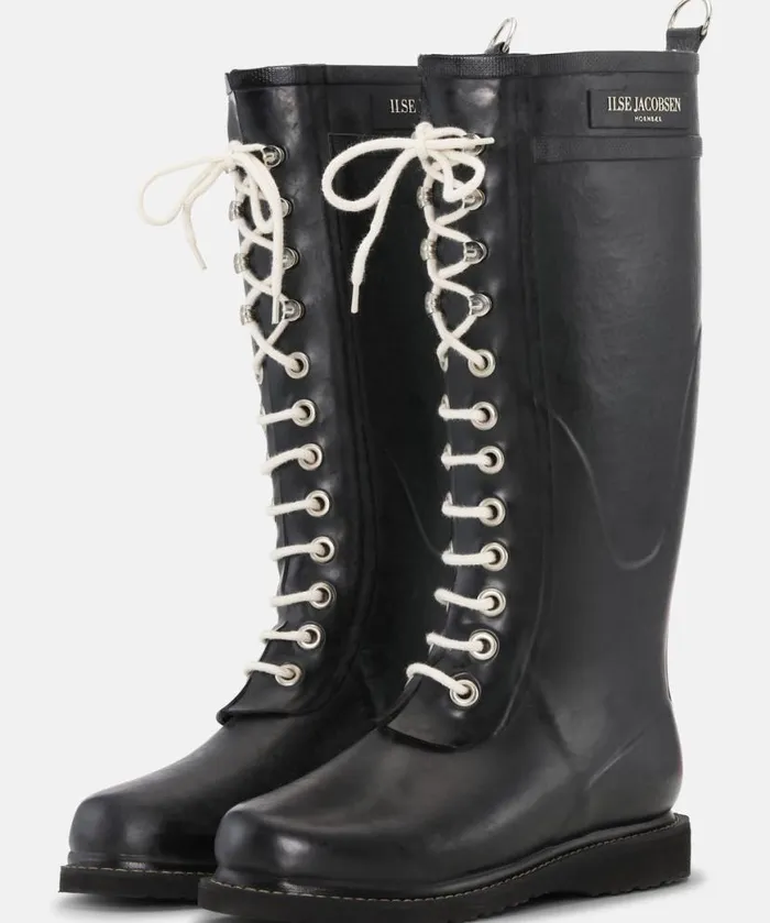 Women Rainboots Long Ilse Jacobsen Long Rubber Boots 8211 Black