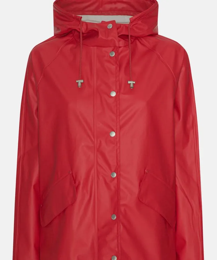 Women Raincoats Ilse Jacobsen Rain Jacket 8211 Deep Red