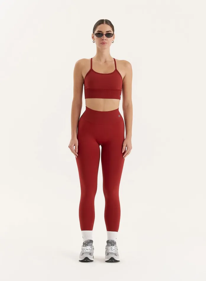 Women Red Racer Back Seamless Sports Bra Jenna 4th and Reckless Athleisure