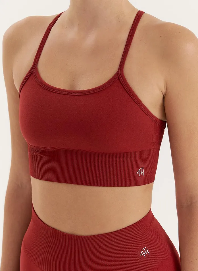Women Red Racer Back Seamless Sports Bra Jenna 4th and Reckless Athleisure