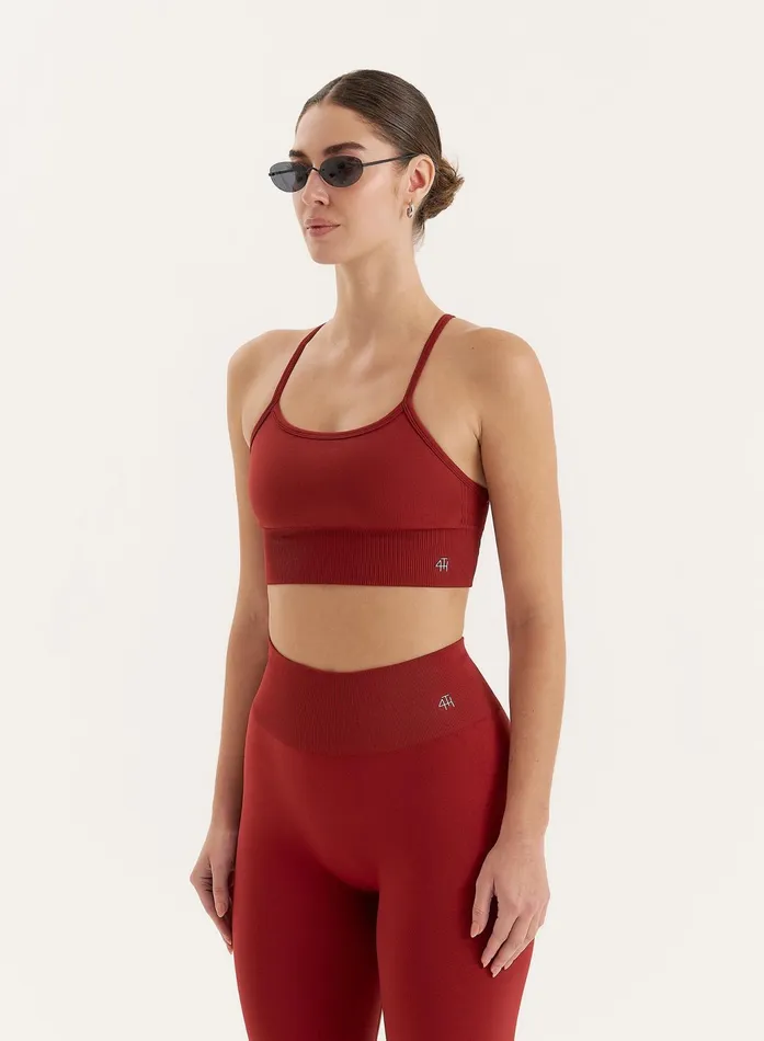Women Red Racer Back Seamless Sports Bra Jenna 4th and Reckless Athleisure