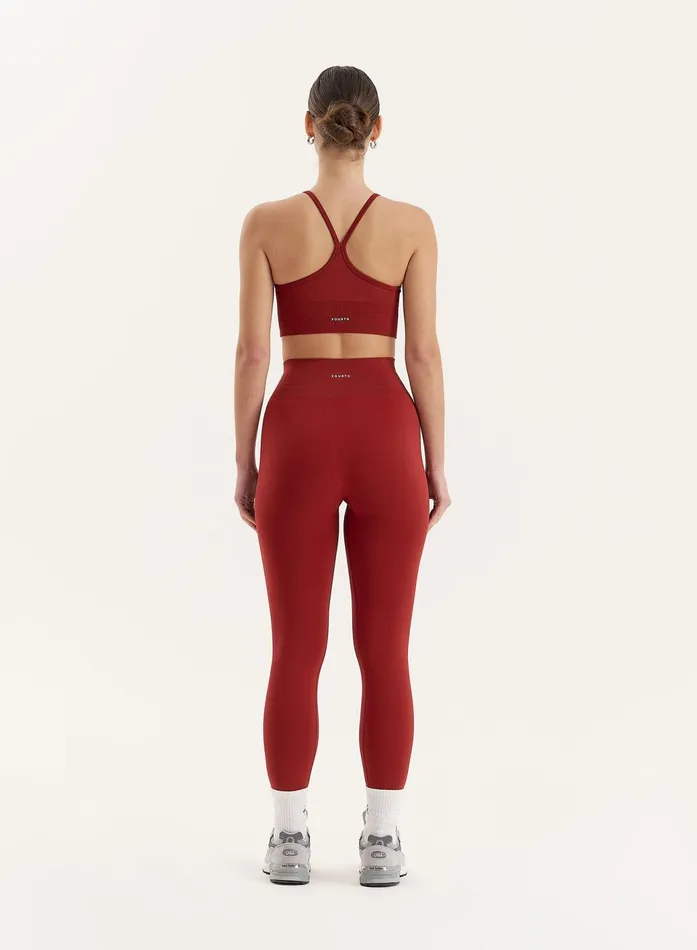 Women Red Racer Back Seamless Sports Bra Jenna 4th and Reckless Athleisure