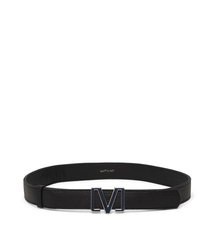 Women Ree WomenS Vegan Leather Belt 8211 Purity Black Matt and Nat Belts
