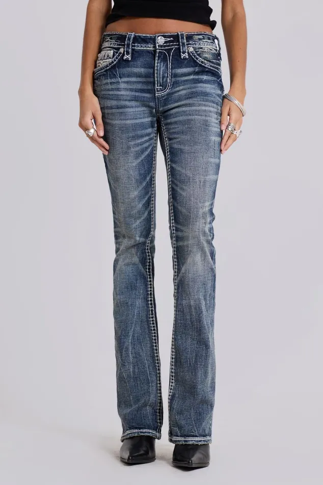 Women Rock Revival Madison Bootcut Jeans Jaded London SlimStraight Jeans
