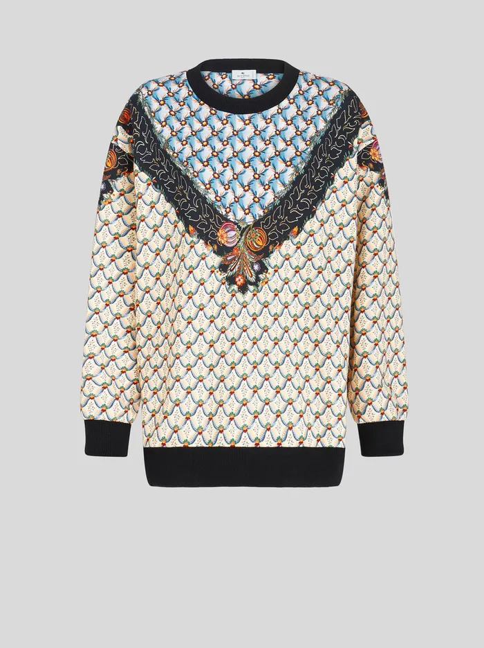 Women Round Neck Printed Sweatshirt Etro Sweatshirts And TShirts