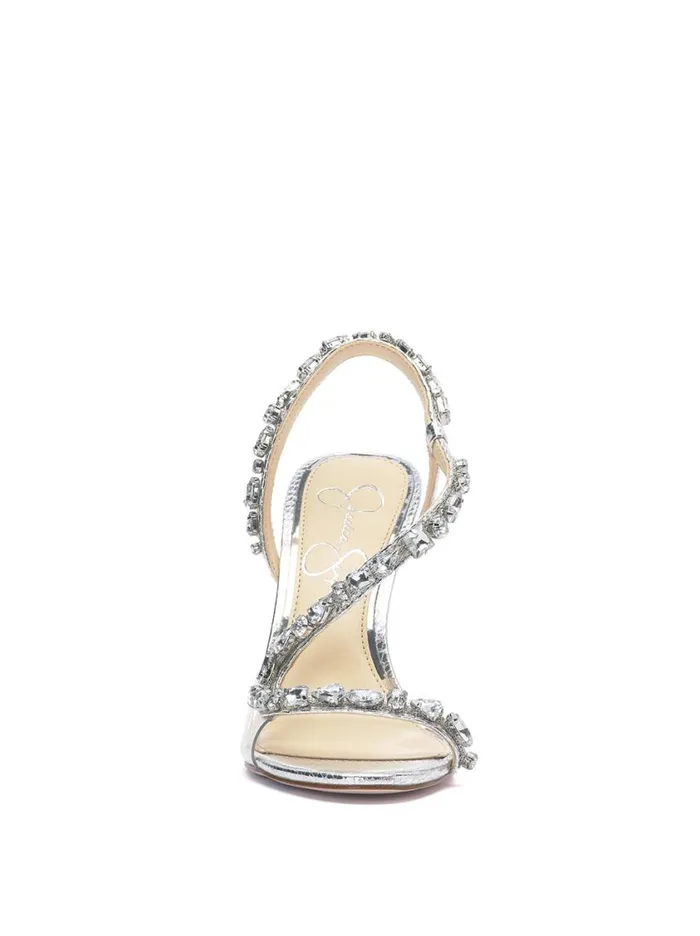 Women Sandals Jessica Simpson Jaycin High Heel In Silver Snake