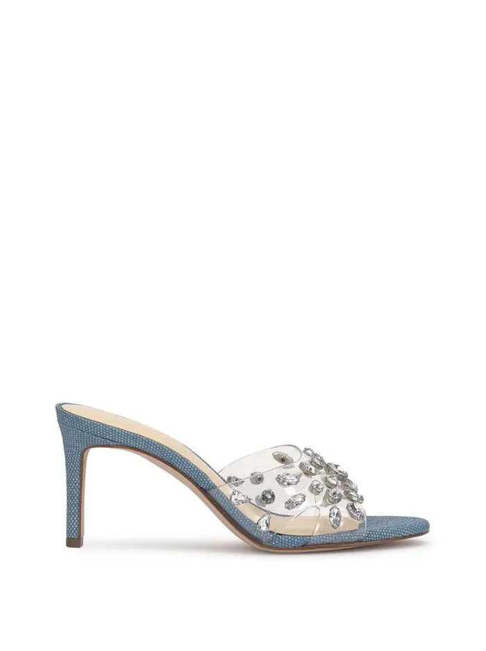 Women Sandals Jessica Simpson Primana Lucite Mule In Denim