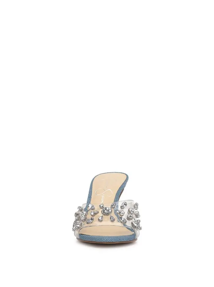 Women Sandals Jessica Simpson Primana Lucite Mule In Denim