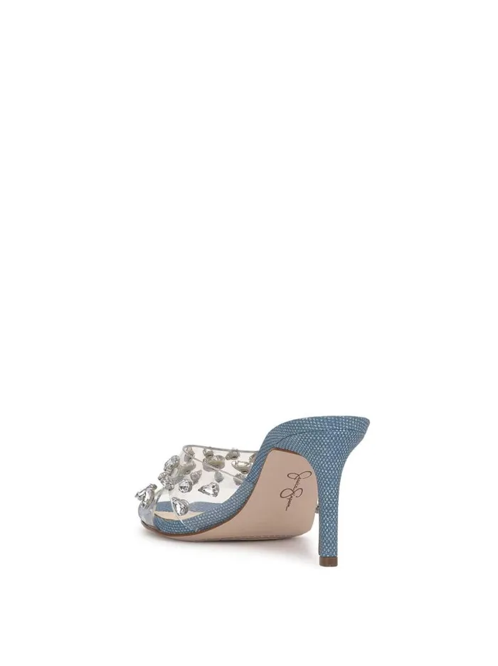 Women Sandals Jessica Simpson Primana Lucite Mule In Denim