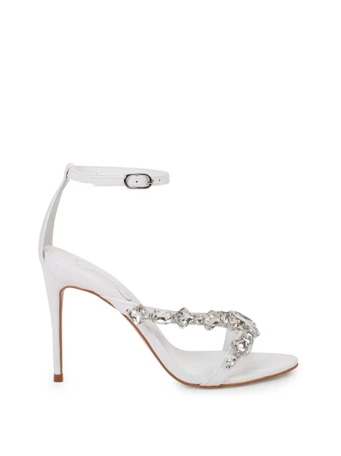 Women Sandals Jessica Simpson Raela Embellished High Heel Sandal In White