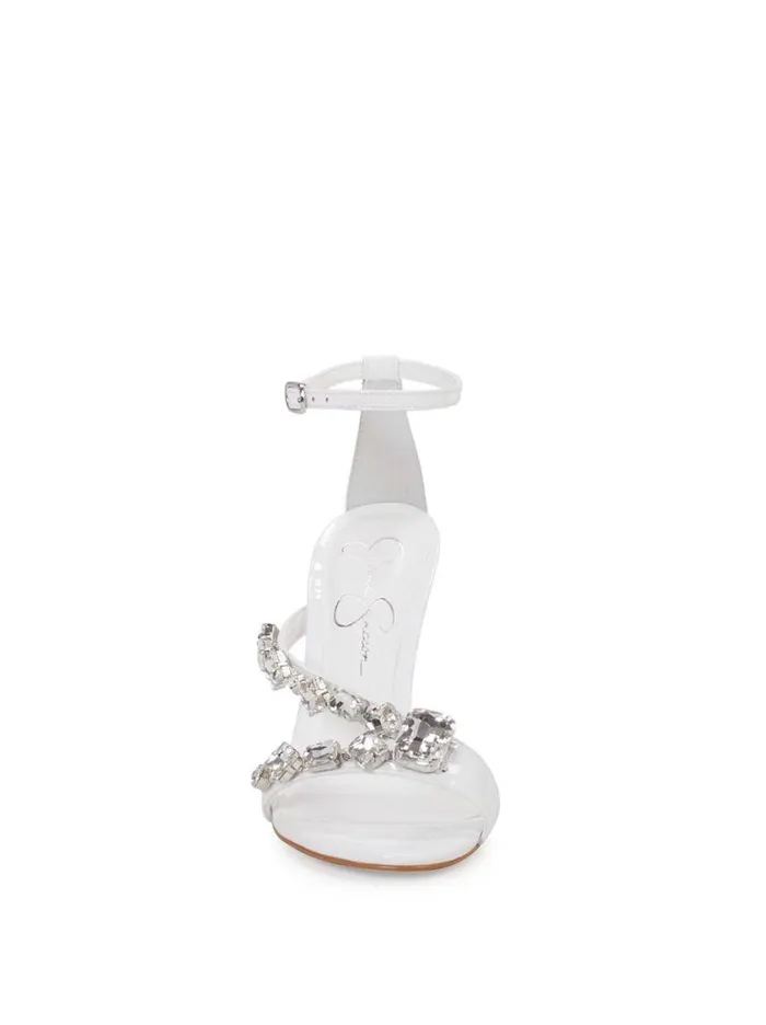 Women Sandals Jessica Simpson Raela Embellished High Heel Sandal In White