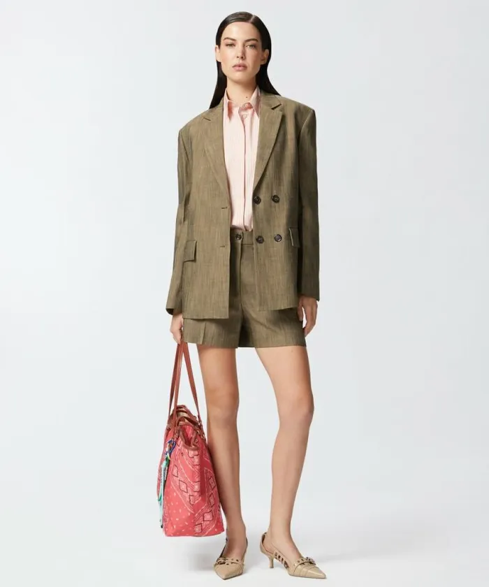 Women Shirts And Blouses Pinko Oversized Striped Poplin Shirt Pinkbrown Women Shirts And Blouses Pinko Oversized Striped Poplin Shirt Pinkbrown