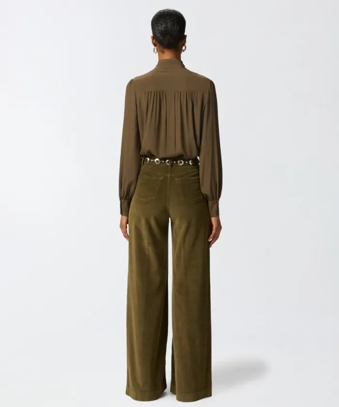 Women Shirts And Blouses Pinko Silkblend Shirt With Bow Greenundergrowth Women Shirts And Blouses Pinko Silkblend Shirt With Bow Greenundergrowth