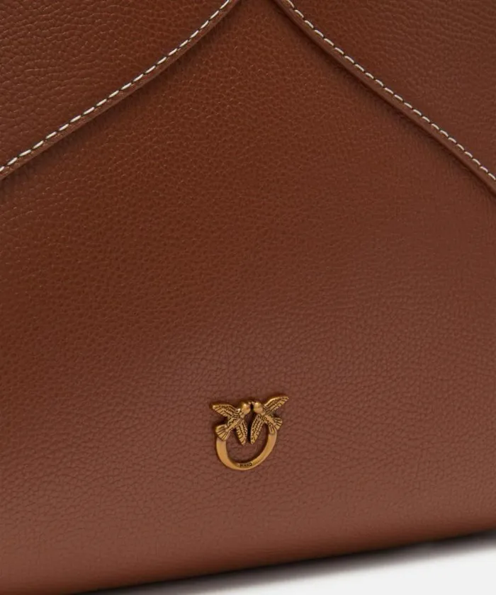 Women Shopping Bags Pinko Large Heart Shopper Bag In Leather Tanantiquegold Women Shopping Bags Pinko Large Heart Shopper Bag In Leather Tanantiquegold