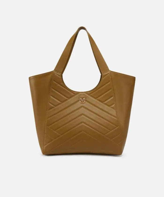 Women Shopping Bags Pinko Quilted Leather Shopping Bag With Two Handles Plantationantiquegold Women Shopping Bags Pinko Quilted Leather Shopping Bag With Two Handles Plantationantiquegold