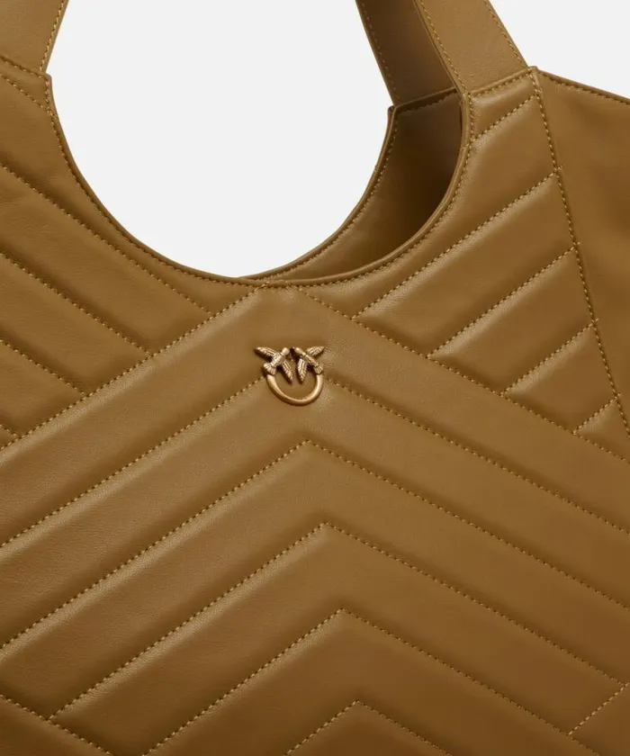 Women Shopping Bags Pinko Quilted Leather Shopping Bag With Two Handles Plantationantiquegold Women Shopping Bags Pinko Quilted Leather Shopping Bag With Two Handles Plantationantiquegold