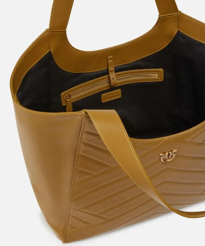 Women Shopping Bags Pinko Quilted Leather Shopping Bag With Two Handles Plantationantiquegold Women Shopping Bags Pinko Quilted Leather Shopping Bag With Two Handles Plantationantiquegold
