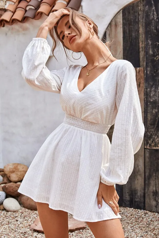 Women Short Dresses Cupshe Flamingo Beach Vneck Bubble Sleeve AShape Dress White Women Short Dresses Cupshe Flamingo Beach Vneck Bubble Sleeve AShape Dress White