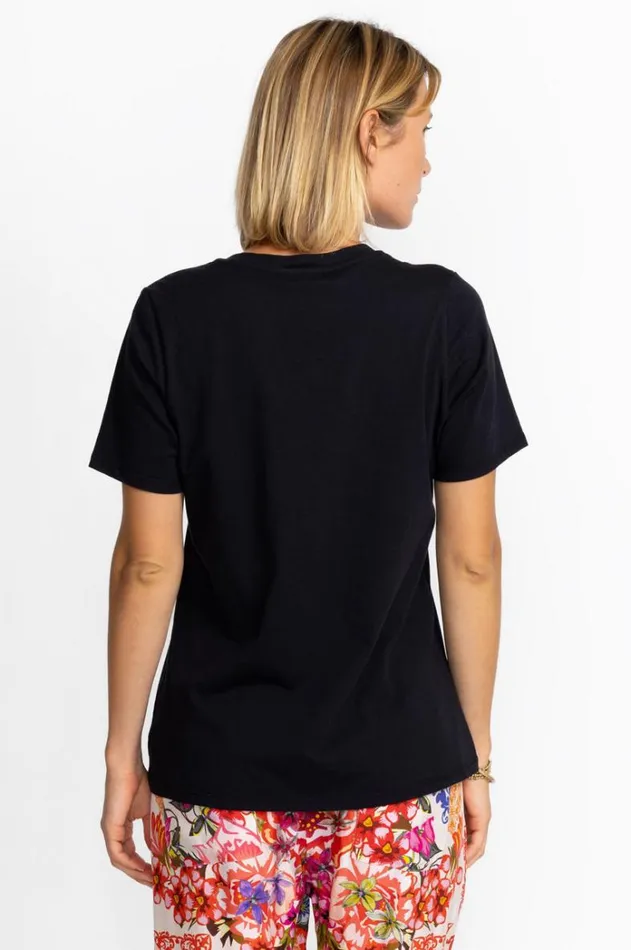 Women Short Sleeve VNeck Layering Tee Black Johnny Was Tops Women Short Sleeve VNeck Layering Tee Black Johnny Was Tops