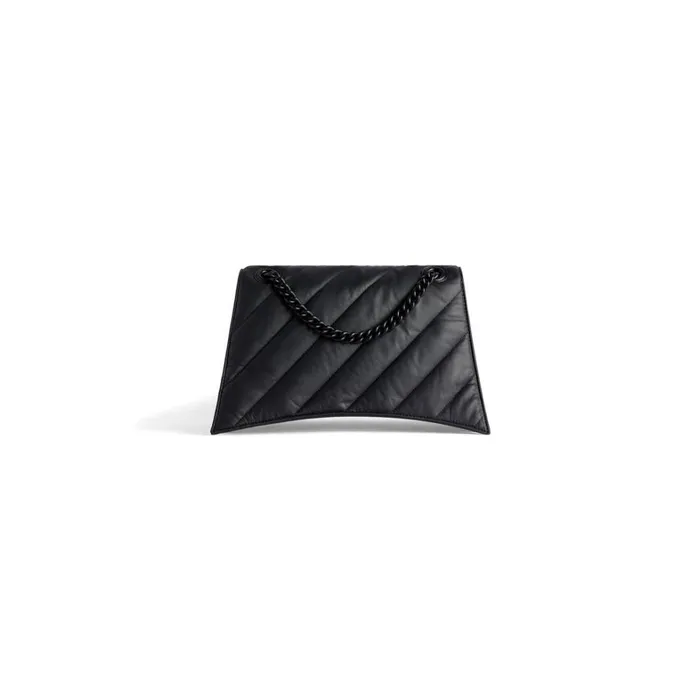 Women Shoulder Bags Balenciaga Crush Medium Chain Bag Quilted In Black