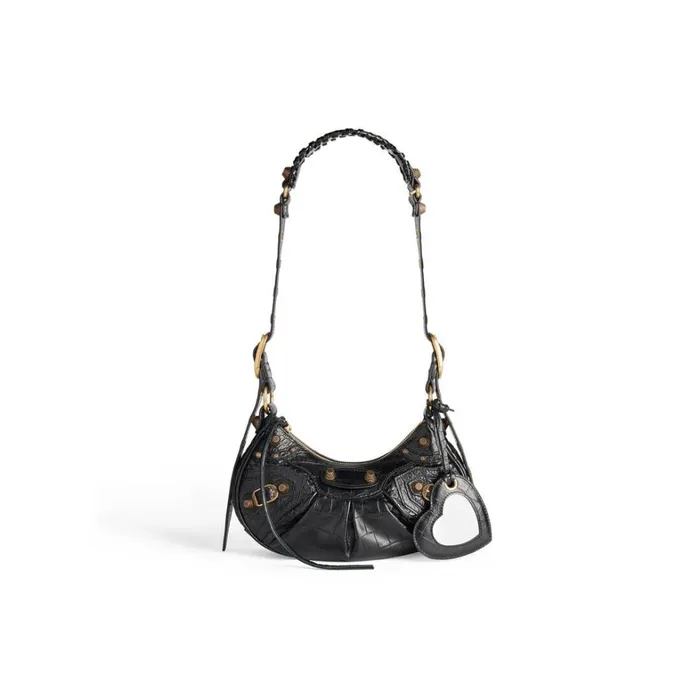 Women Shoulder Bags Balenciaga Le Cagole Xs Shoulder Bag Crocodile Embossed In Black Women Shoulder Bags Balenciaga Le Cagole Xs Shoulder Bag Crocodile Embossed In Black
