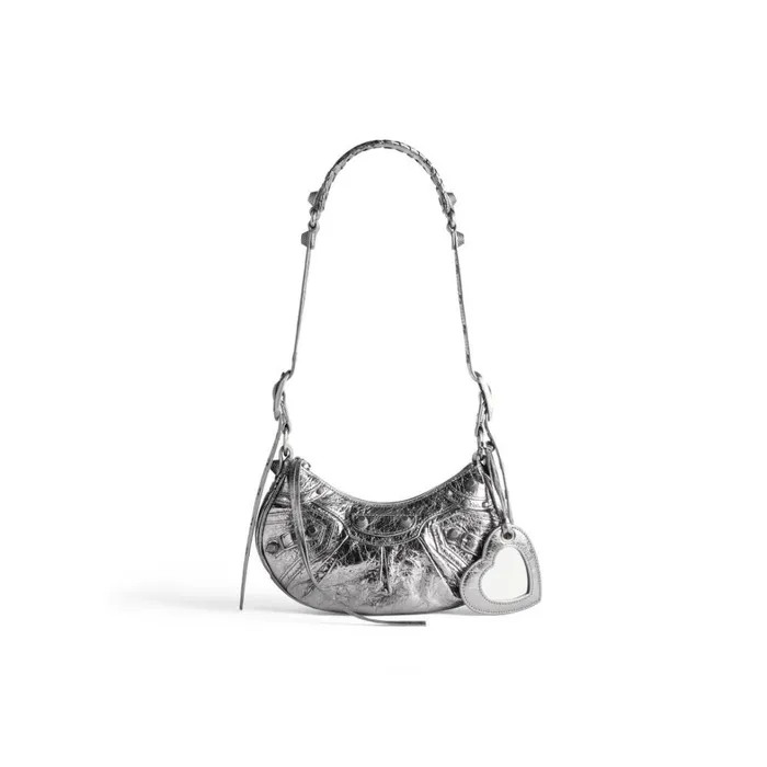 Women Shoulder Bags Balenciaga Le Cagole Xs Shoulder Bag Metallized In Silver