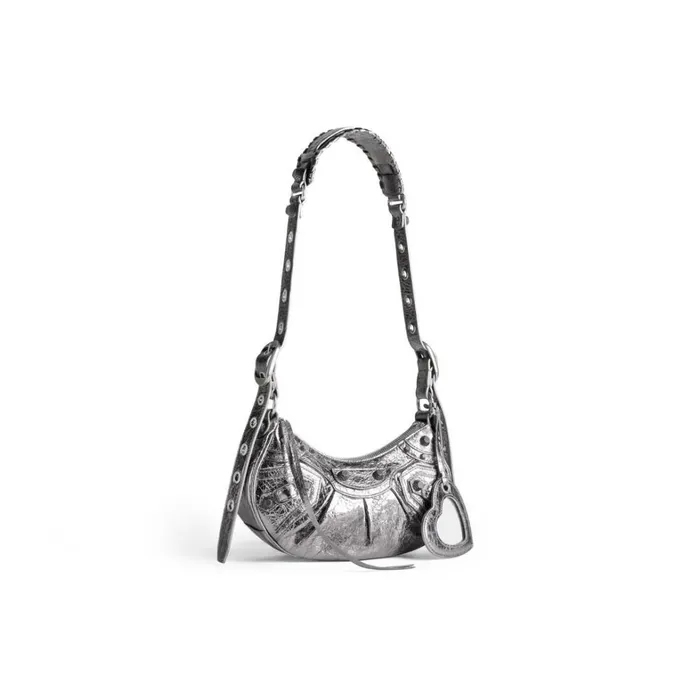 Women Shoulder Bags Balenciaga Le Cagole Xs Shoulder Bag Metallized In Silver