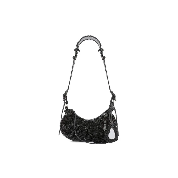Women Shoulder Bags Balenciaga Le Cagole Xs Shoulder Bag With Rhinestones In Black Women Shoulder Bags Balenciaga Le Cagole Xs Shoulder Bag With Rhinestones In Black